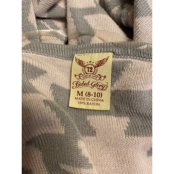 Faded Glory Aztec Print Waterfall Sweater Sz M - Picture 4 of 6